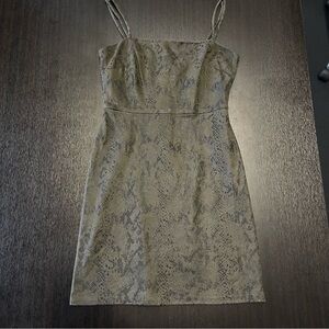 Olive Snakeskin Mini Dress